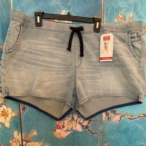 Signature Levi Strauss Blue Denim Lounge Shorts - Picture 1 of 4